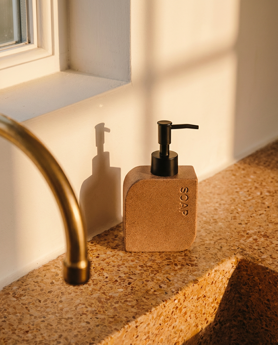 Calm Stone Bathroom Set - Brown & Beige
