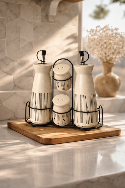 Ceramic Oil & Spice Set (5 pcs)