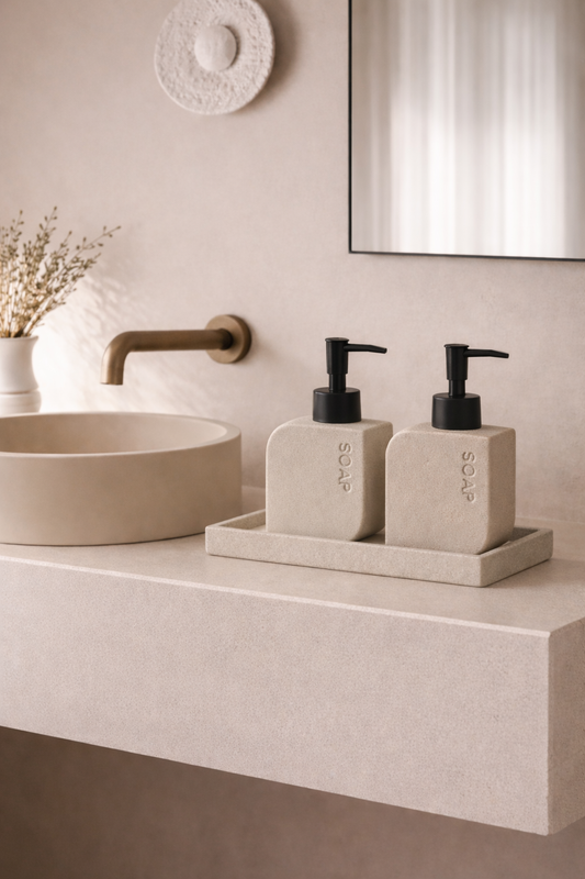 Calm Stone Bathroom Set - All Beige
