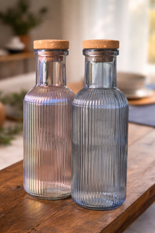 Ribbed Glass Bottle Set – Duo Collection