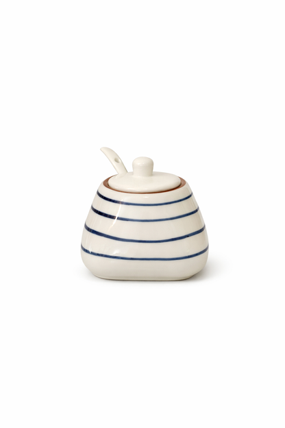 Ceramic Condiment Jar Set with Tray