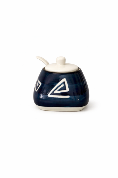 Ceramic Condiment Jar Set with Tray