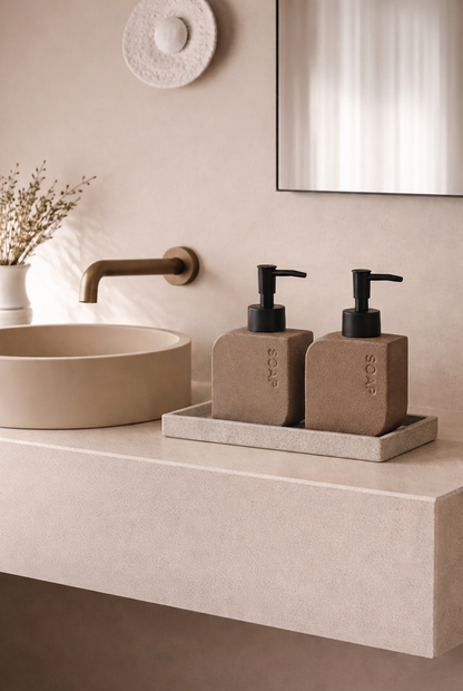 Calm Stone Bathroom Set - All Brown