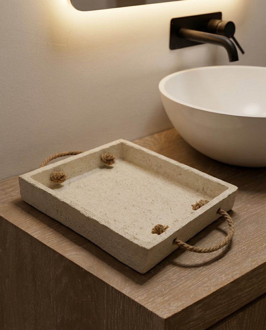 Rounded Bathroom Organizer Tray